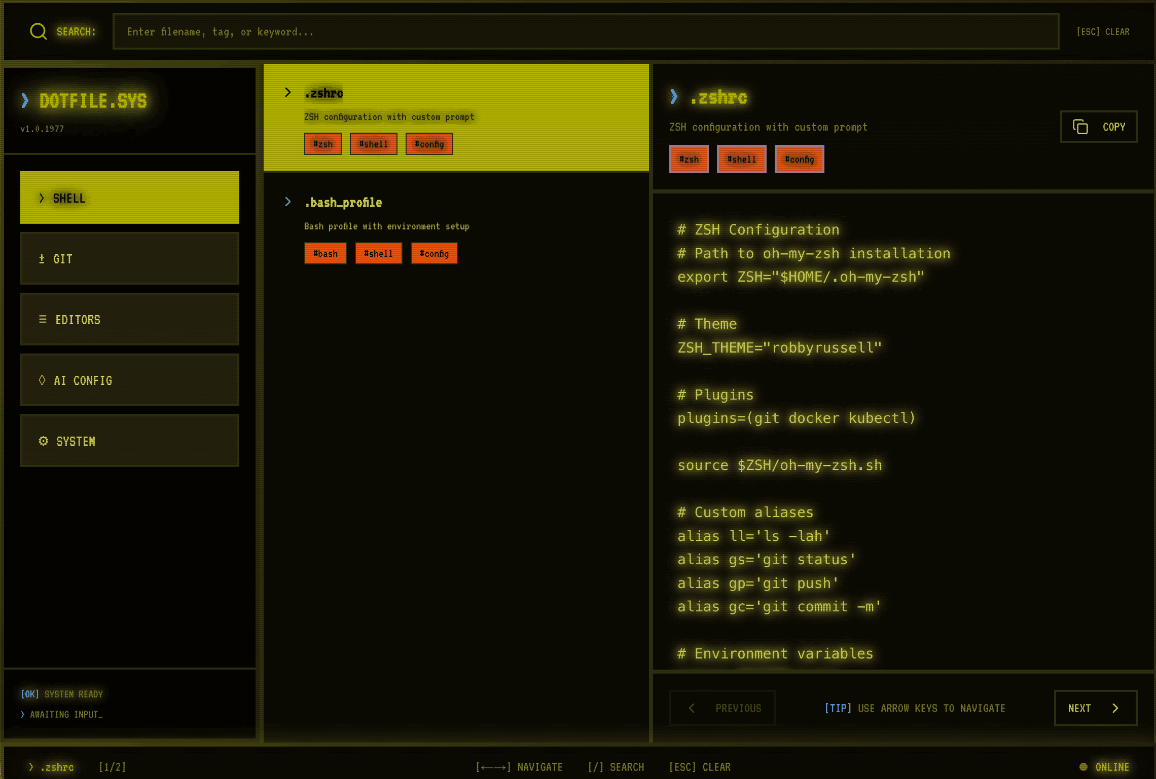 Dotfile.sys interface